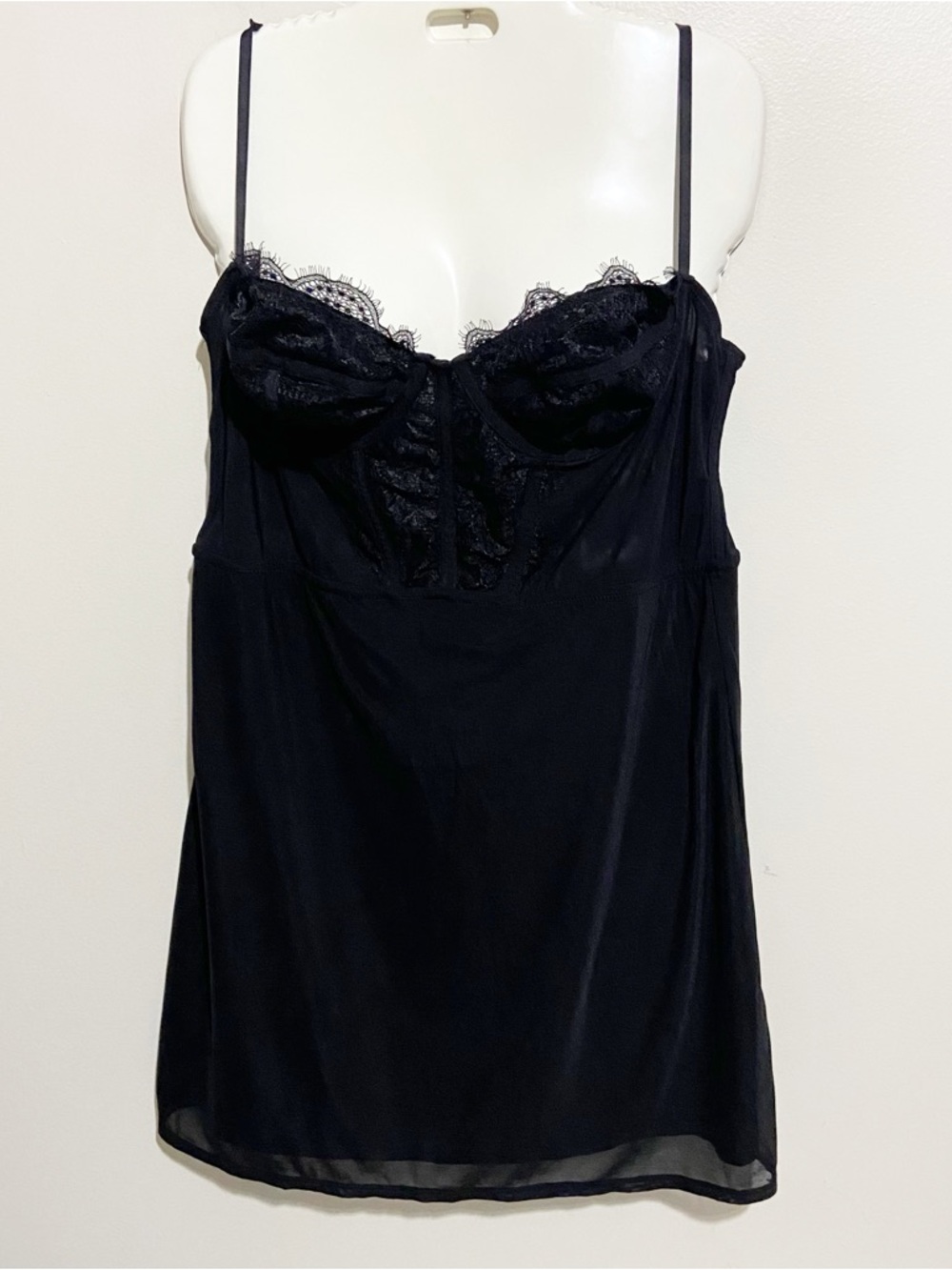 Urban Outfitters Womens XL Corset Slip Dress Nightie Corset Whimsigoth Black